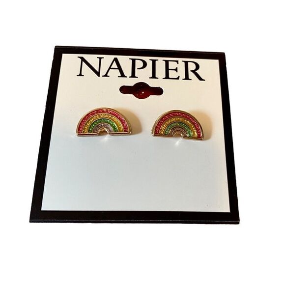 Napier Small Rainbow Post Earrings - Picture 1 of 6